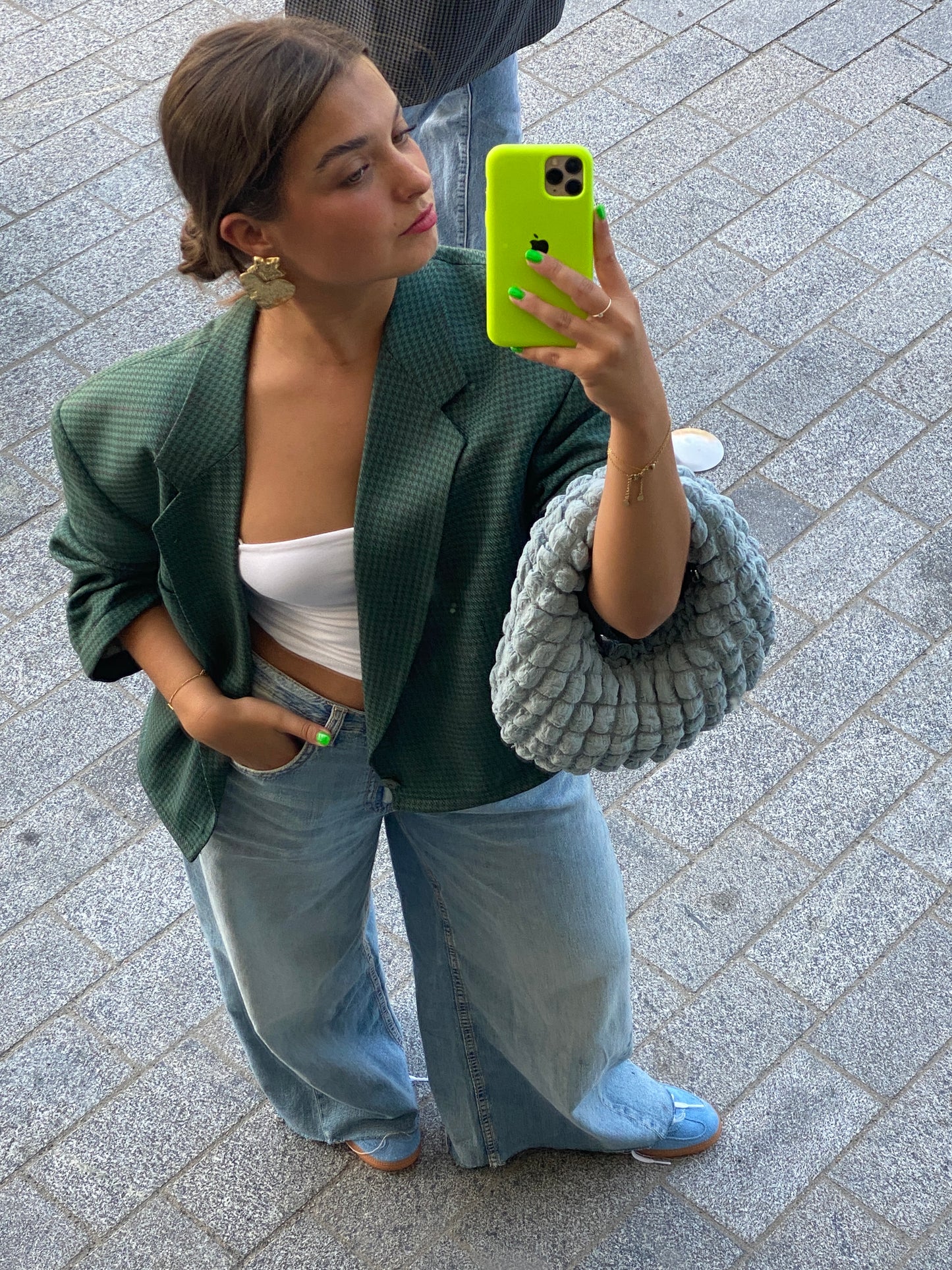 Green Cropped Blazer
