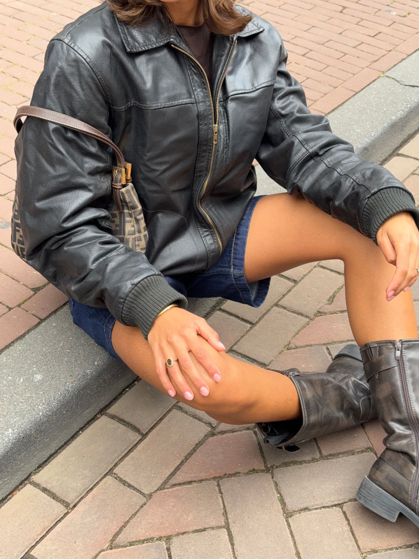 Blend Bomber Leather Jacket