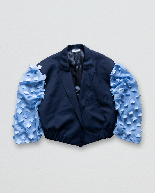 Flower Sleeve Bomber Blazer