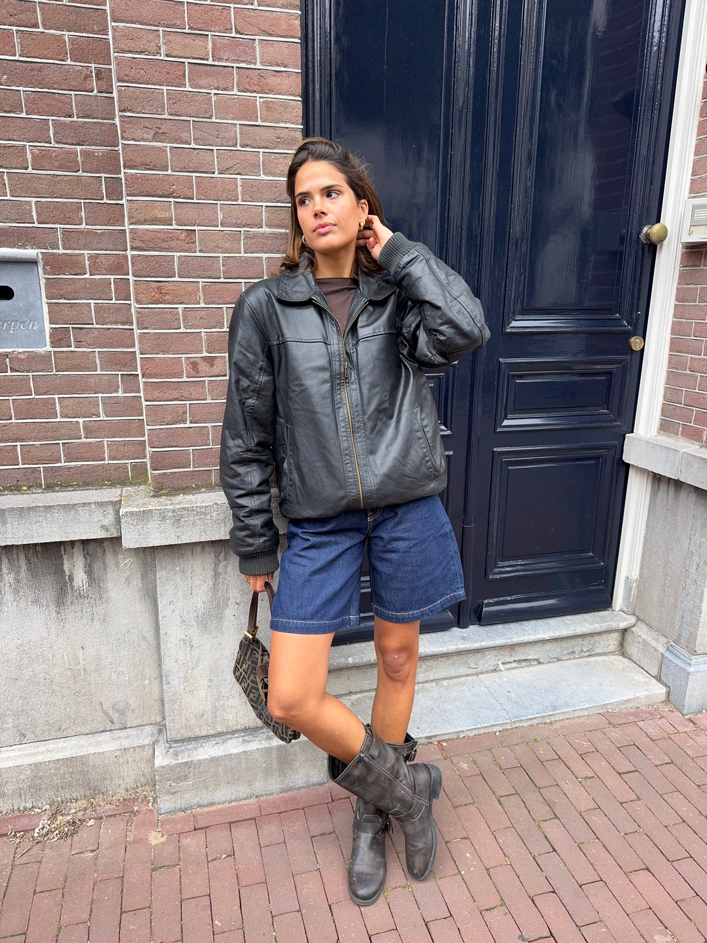 Blend Bomber Leather Jacket